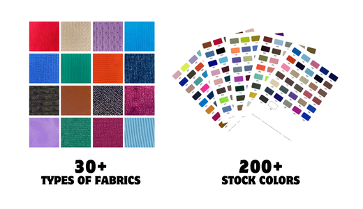 30+types of fabrics in 200+ stock colors​